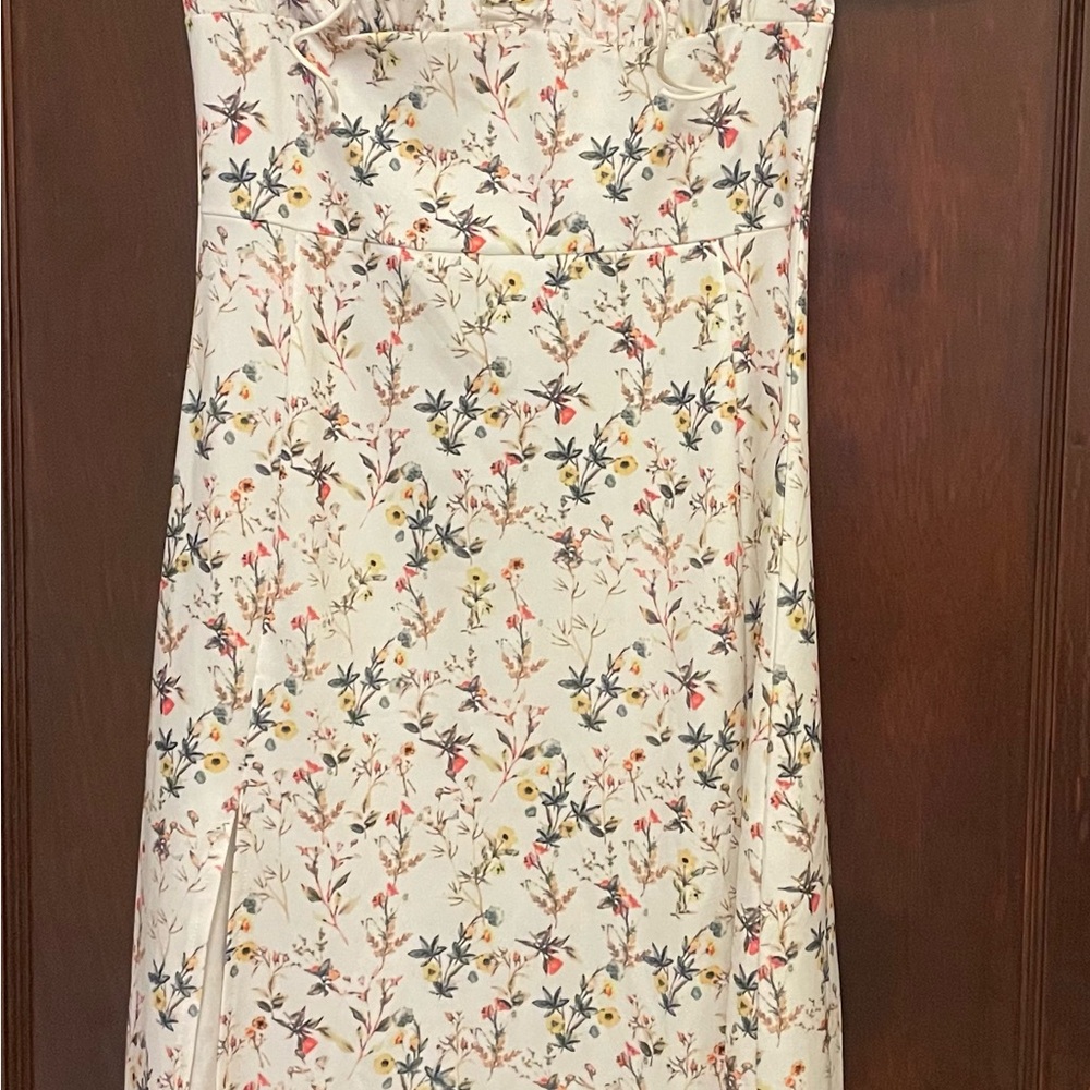 Floral Print Cream Dress